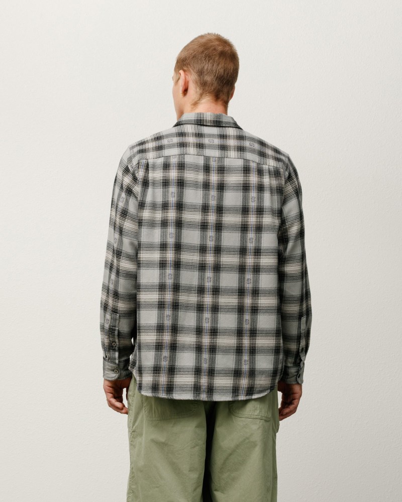 Stüssy Motif Plaid Shirt Pánské WK94-5274M5 | Stussy Košile Šedé