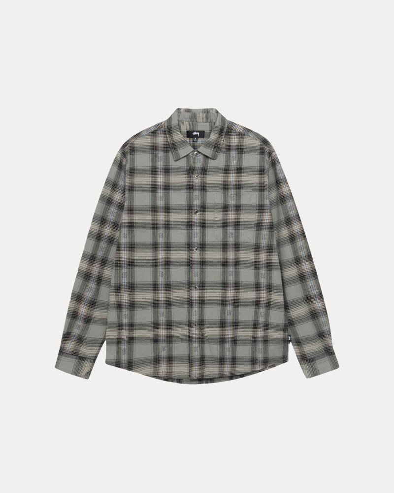 Stüssy Motif Plaid Shirt Pánské WK94-5274M5 | Stussy Košile Šedé