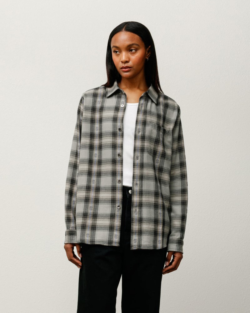 Stüssy Motif Plaid Shirt Pánské WK94-5274M5 | Stussy Košile Šedé