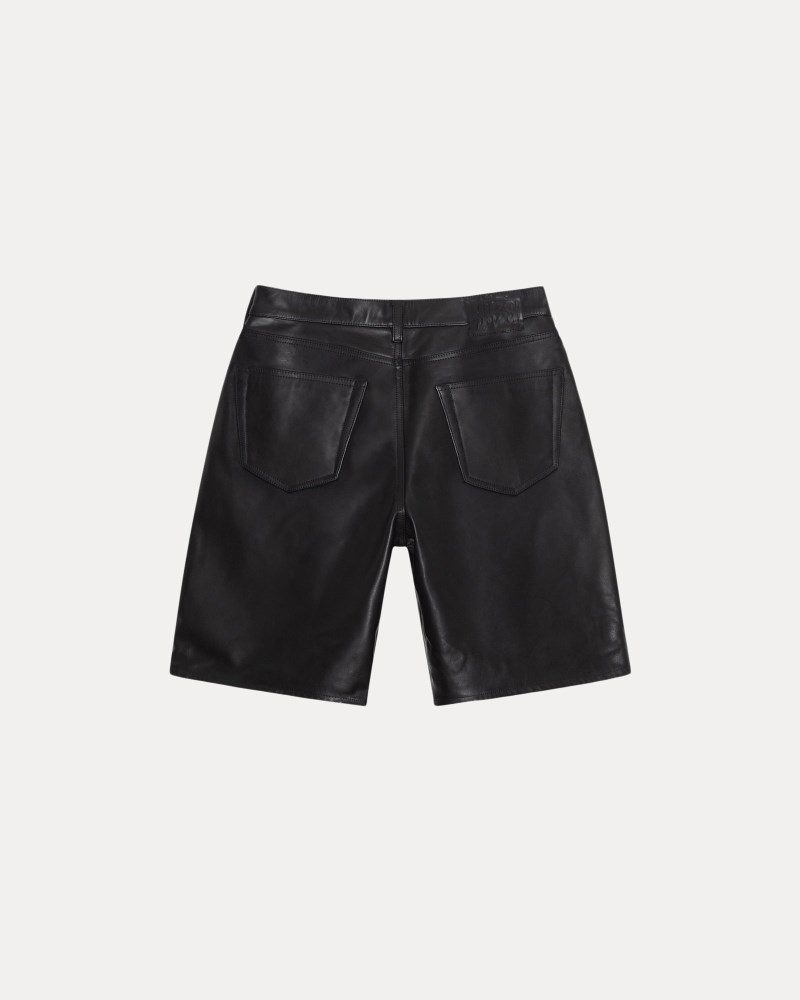 Stüssy Big Ol' Short Leather Pánské EJ25-5175R6 | Stussy Kraťasy Černé