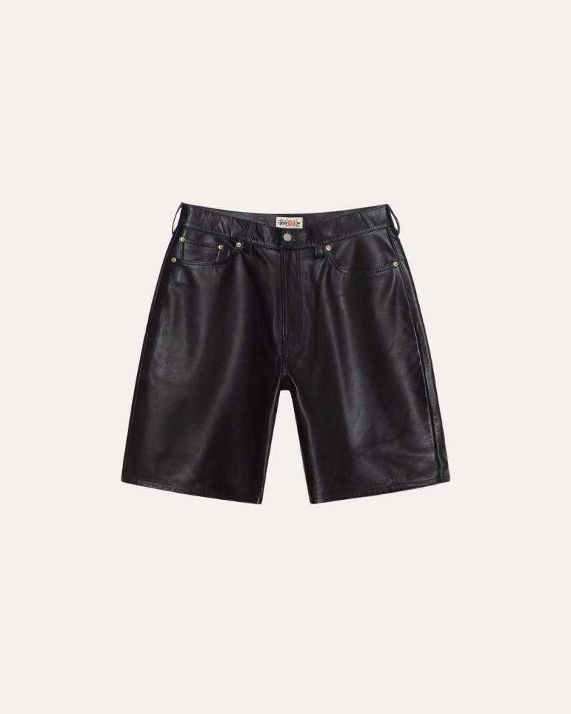 Stüssy Big Ol' Short Leather Pánské EJ25-5175R6 | Stussy Kraťasy Černé