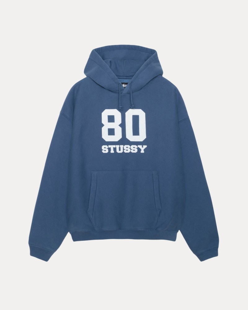 Stüssy 80 Relaxed Hoodie Pánské XT01-1381U8 | Stussy Mikina S Kapucí Blankyt