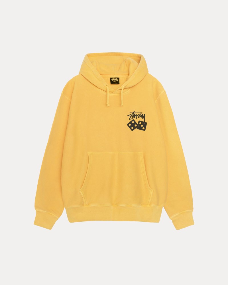 Stüssy Dice Hoodie Pigment Dyed Pánské BZ99-8249K9 | Stussy Mikina S Kapucí Žluté