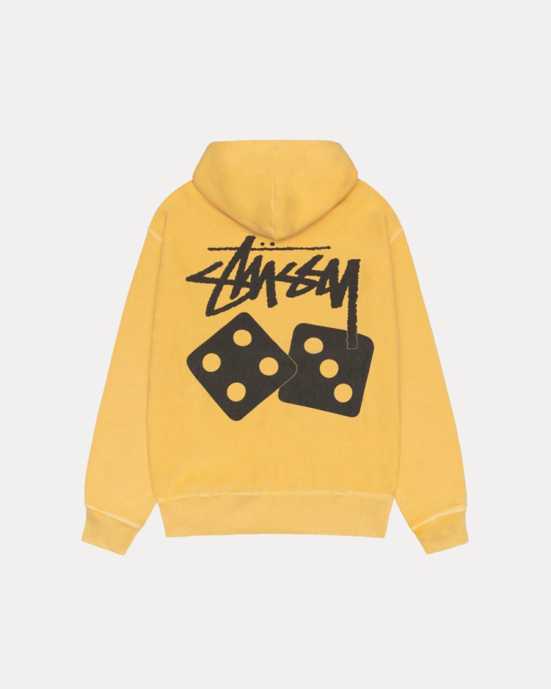 Stüssy Dice Hoodie Pigment Dyed Pánské BZ99-8249K9 | Stussy Mikina S Kapucí Žluté