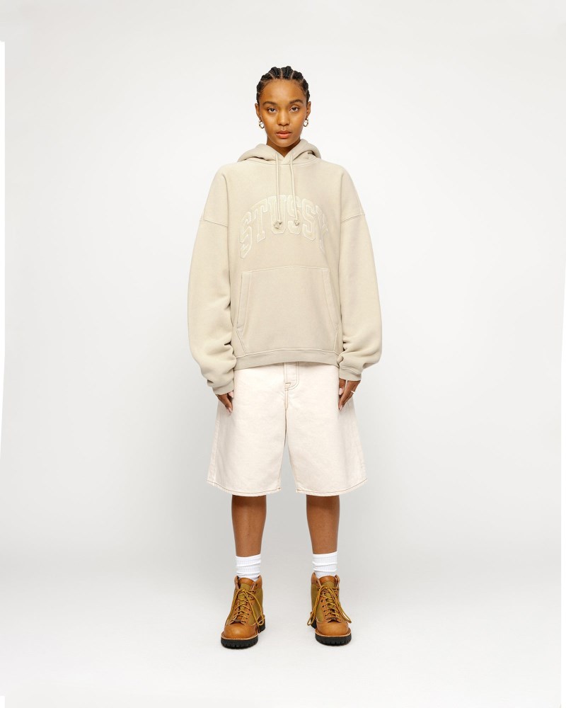 Stüssy Embroidered Relaxed Hoodie Pánské IS80-0780N0 | Stussy Mikina S Kapucí Hnědé