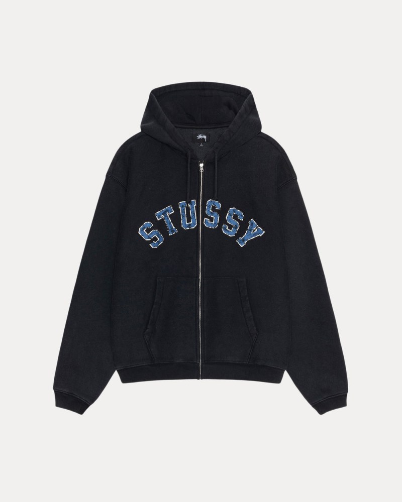 Stüssy Faded Graphic Zip Hoodie Pánské UE65-4525X6 | Stussy Mikina S Kapucí Černé