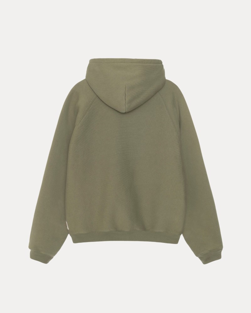Stüssy Fleece Raglan Hoodie Pánské UA96-0426R6 | Stussy Mikina S Kapucí Olivy Zelené