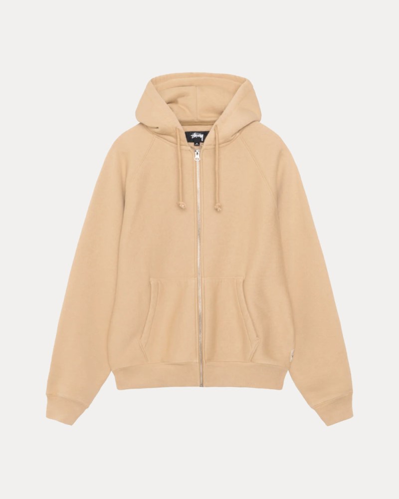 Stüssy Relaxed Zip Hoodie Pánské PI31-5421Q2 | Stussy Mikina S Kapucí Hnědožlutý