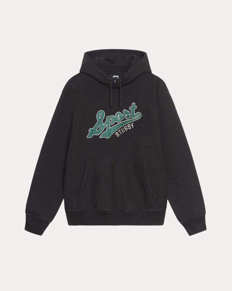 Stüssy Satin Patch Hoodie Pánské SG65-3555N1 | Stussy Mikina S Kapucí Černé