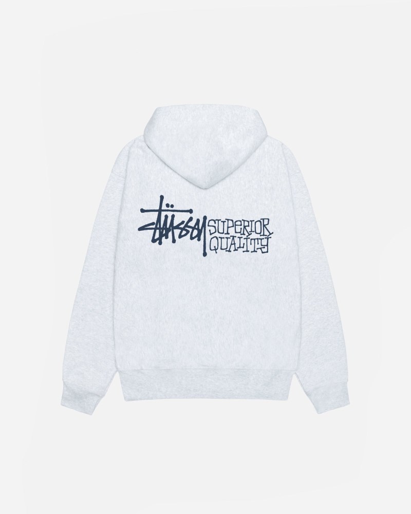 Stüssy Superior Quality Zip Hoodie Pánské WR50-2480B4 | Stussy Mikina S Kapucí Bílé