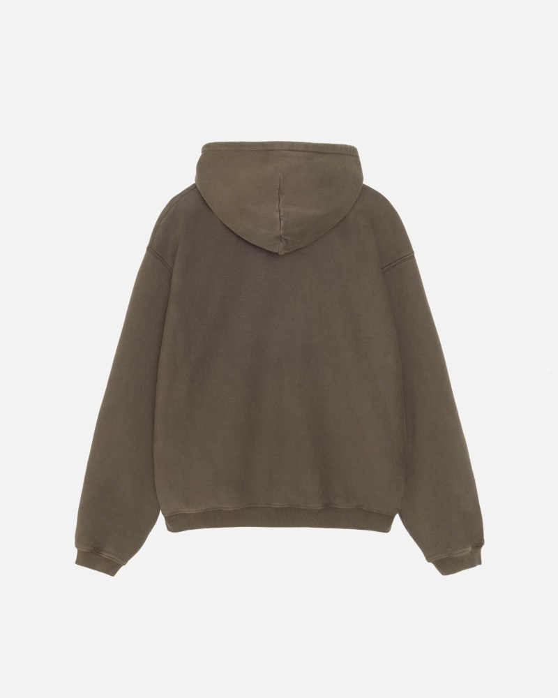 Stüssy Zip Hoodie Faded Graphic Pánské GF81-1751N1 | Stussy Mikina S Kapucí Olivy Zelené