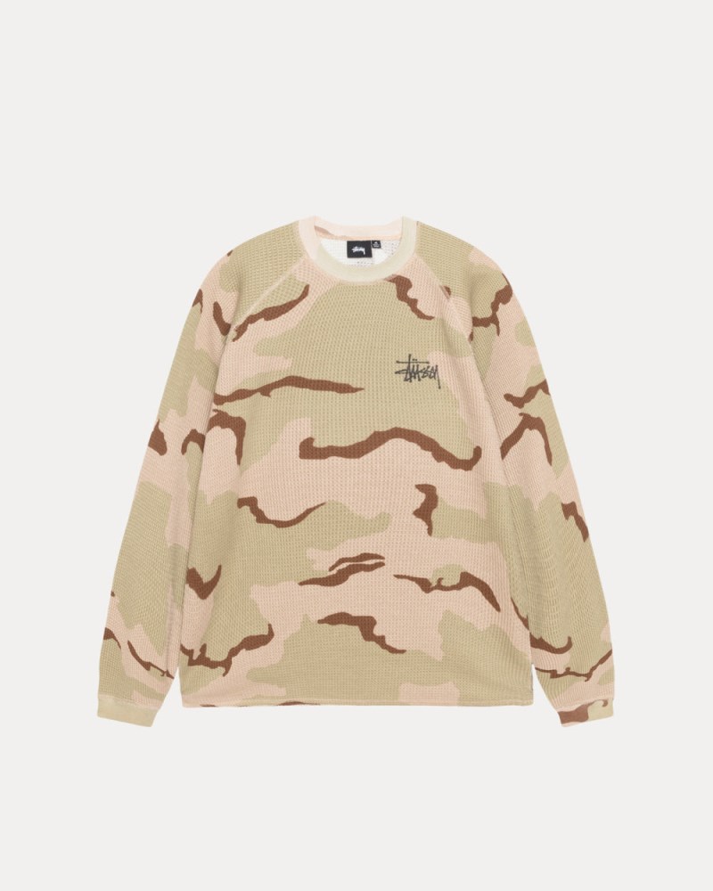 Stüssy Basic Thermal Pánské XV85-8845Y4 | Stussy Mikiny Hnědé Maskáčové