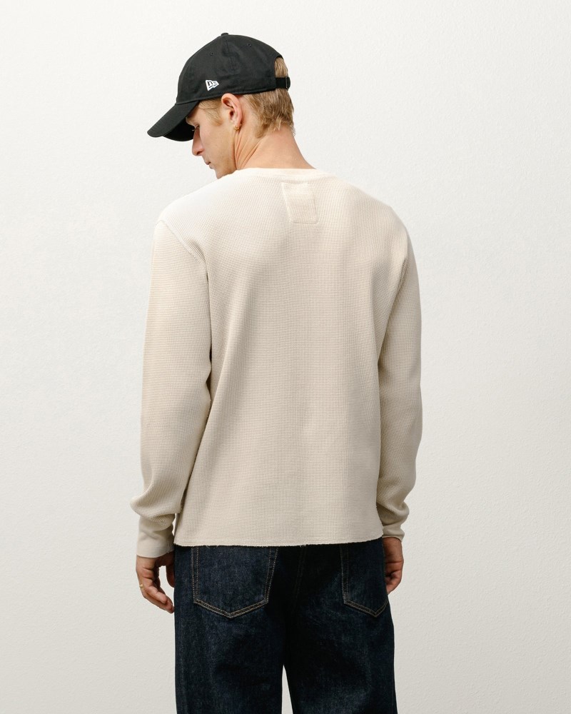 Stüssy Garment Dyed Ls Thermal Pánské MT59-0299W1 | Stussy Mikiny Krém