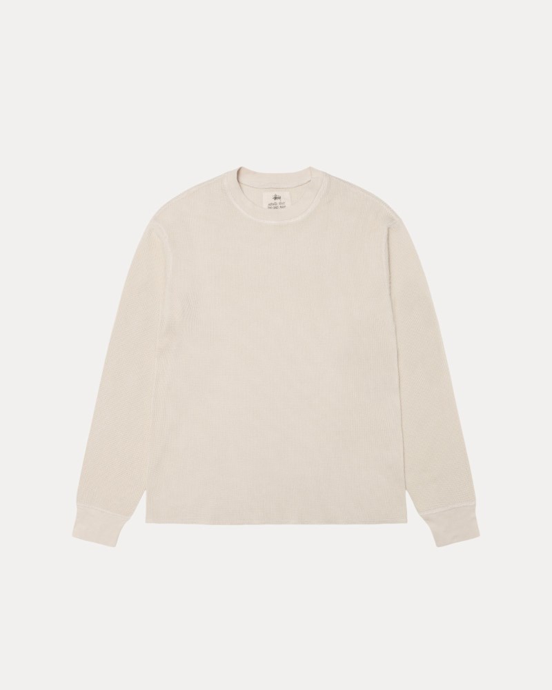 Stüssy Garment Dyed Ls Thermal Pánské MT59-0299W1 | Stussy Mikiny Krém