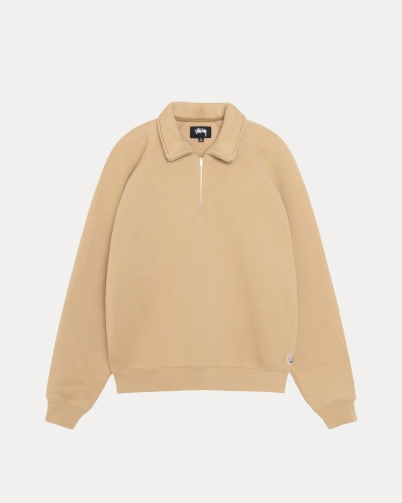 Stüssy Relaxed Half Zip Pánské FF28-9708D6 | Stussy Mikiny Hnědožlutý