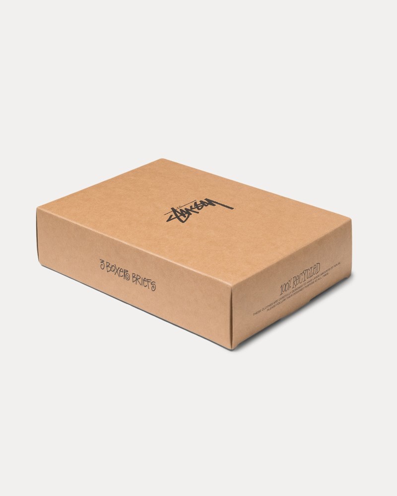 Stüssy Boxer Briefs 3 Pack Pánské JG54-0394Y3 | Stussy Slipy Černé