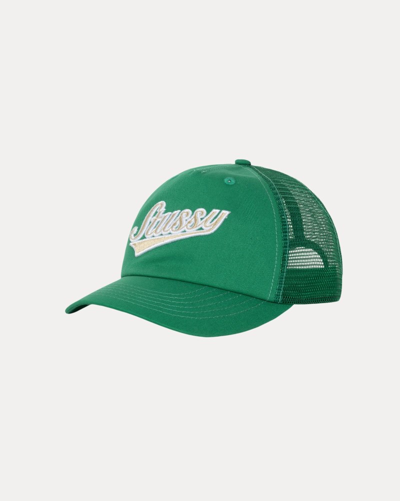 Stüssy Low Profile Athletic Trucker Snapback Pánské UK89-6719W1 | Stussy Snapback Zelene