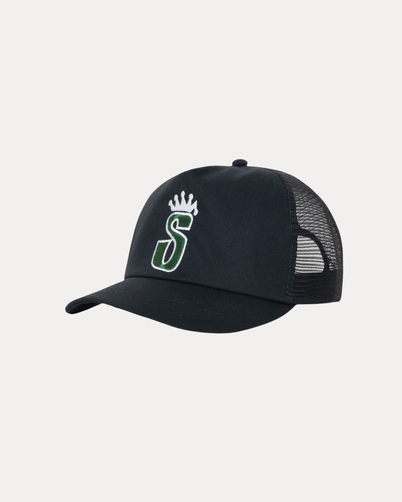 Stüssy Trucker S Crown Snapback Pánské NO77-7177S8 | Stussy Snapback Černé