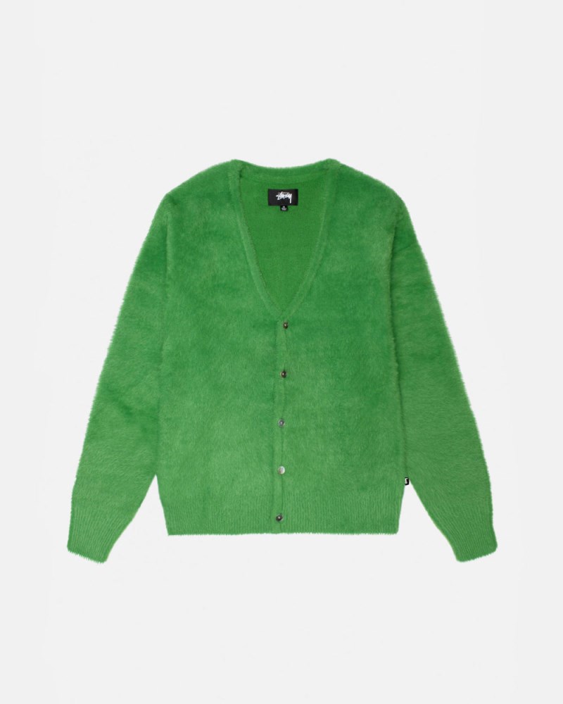 Stüssy Shaggy Cardigan Pánské AG00-4040I9 | Stussy Svetry Zelene