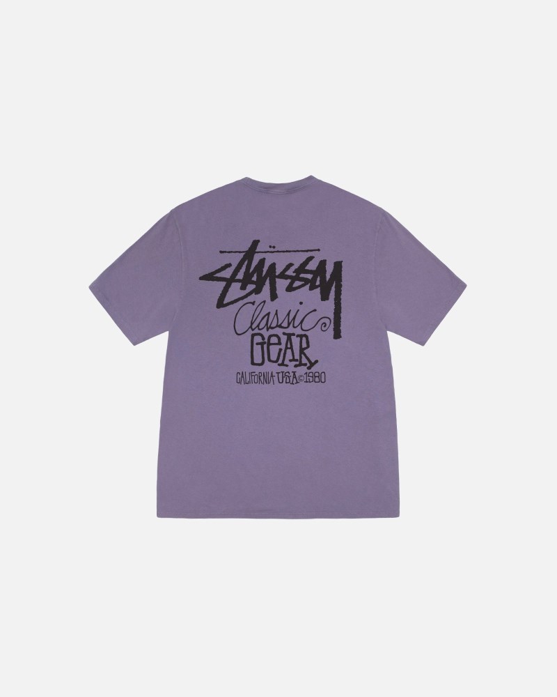 Stüssy Classic Gear Tee Pigment Dyed Pánské IP86-9066O7 | Stussy Tričko Fialové
