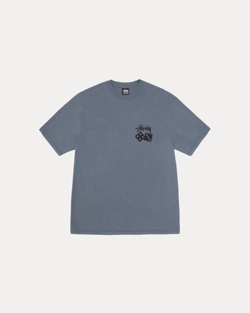 Stüssy Dice Tee Pigment Dyed Pánské NY36-9476T0 | Stussy Tričko Tmavě Blankyt