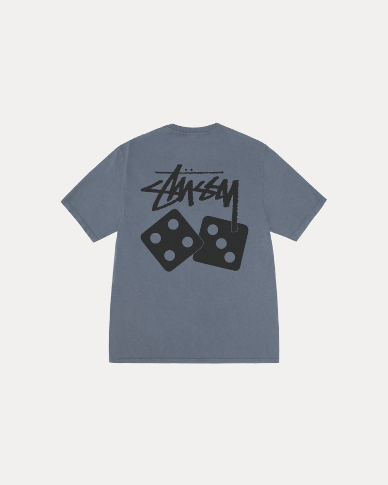 Stüssy Dice Tee Pigment Dyed Pánské NY36-9476T0 | Stussy Tričko Tmavě Blankyt