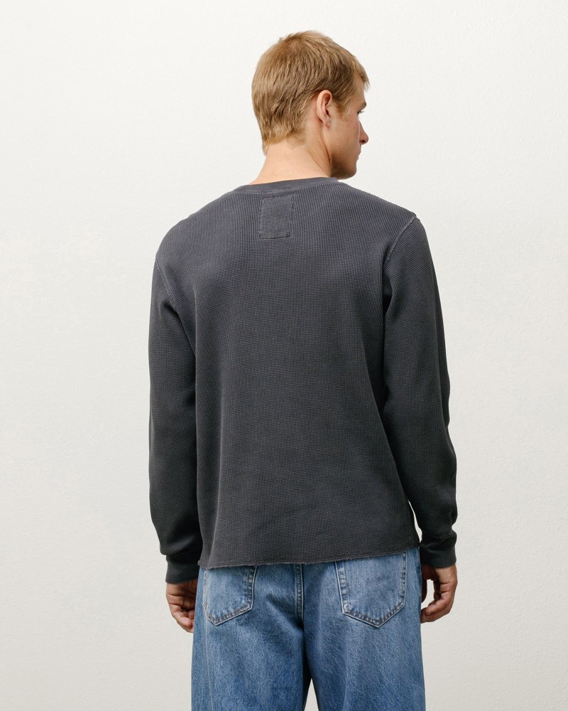Stüssy Garment Dyed Ls Thermal Pánské VE30-2830V5 | Stussy Tričko Tmavě Šedé