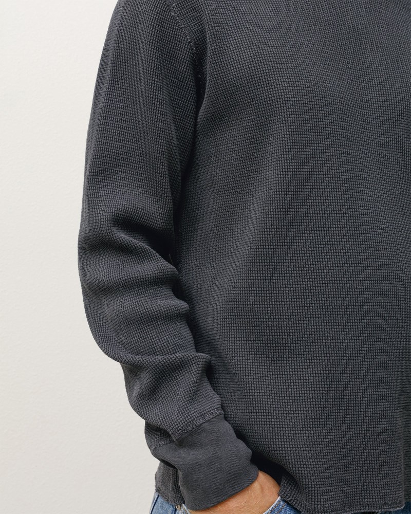 Stüssy Garment Dyed Ls Thermal Pánské VE30-2830V5 | Stussy Tričko Tmavě Šedé