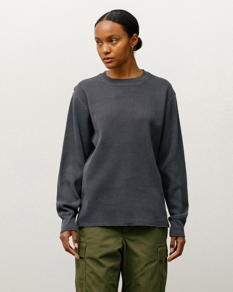 Stüssy Garment Dyed Ls Thermal Pánské VE30-2830V5 | Stussy Tričko Tmavě Šedé