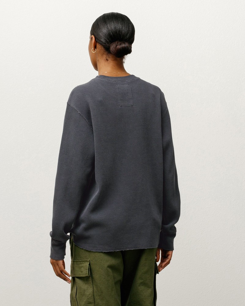 Stüssy Garment Dyed Ls Thermal Pánské VE30-2830V5 | Stussy Tričko Tmavě Šedé