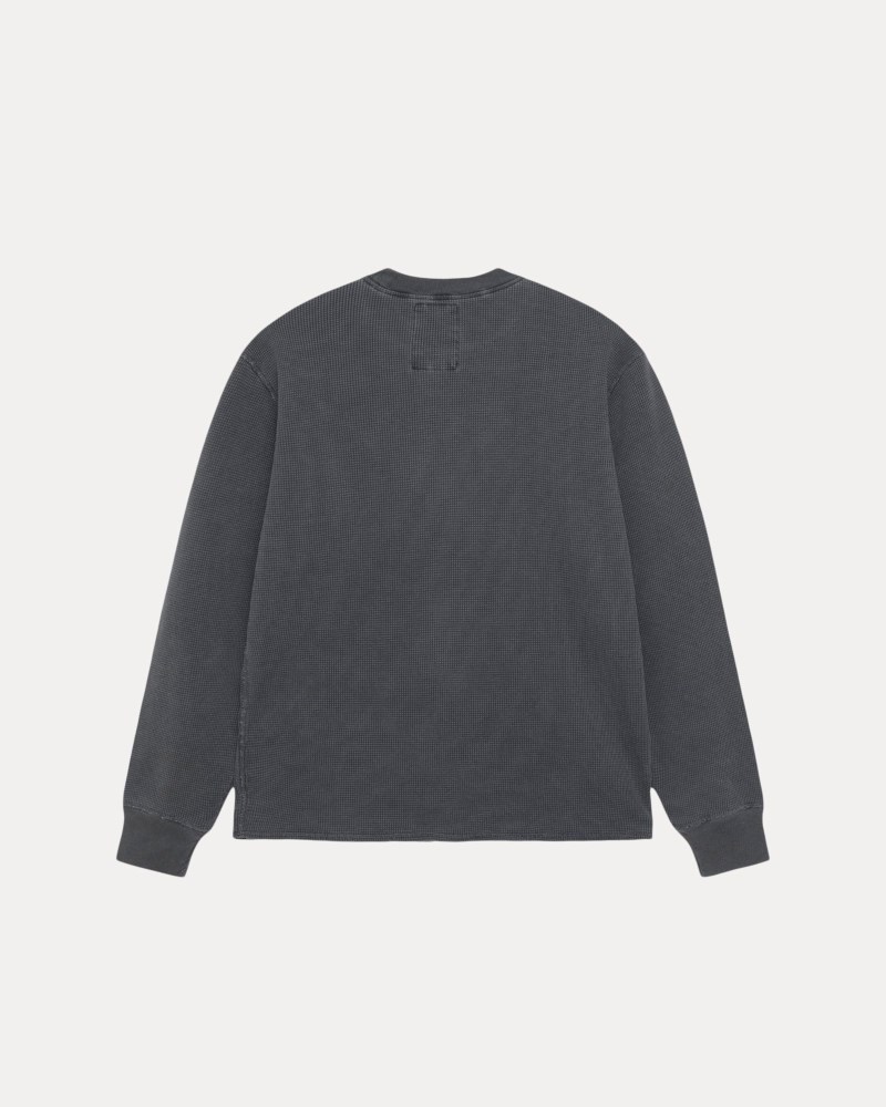 Stüssy Garment Dyed Ls Thermal Pánské VE30-2830V5 | Stussy Tričko Tmavě Šedé