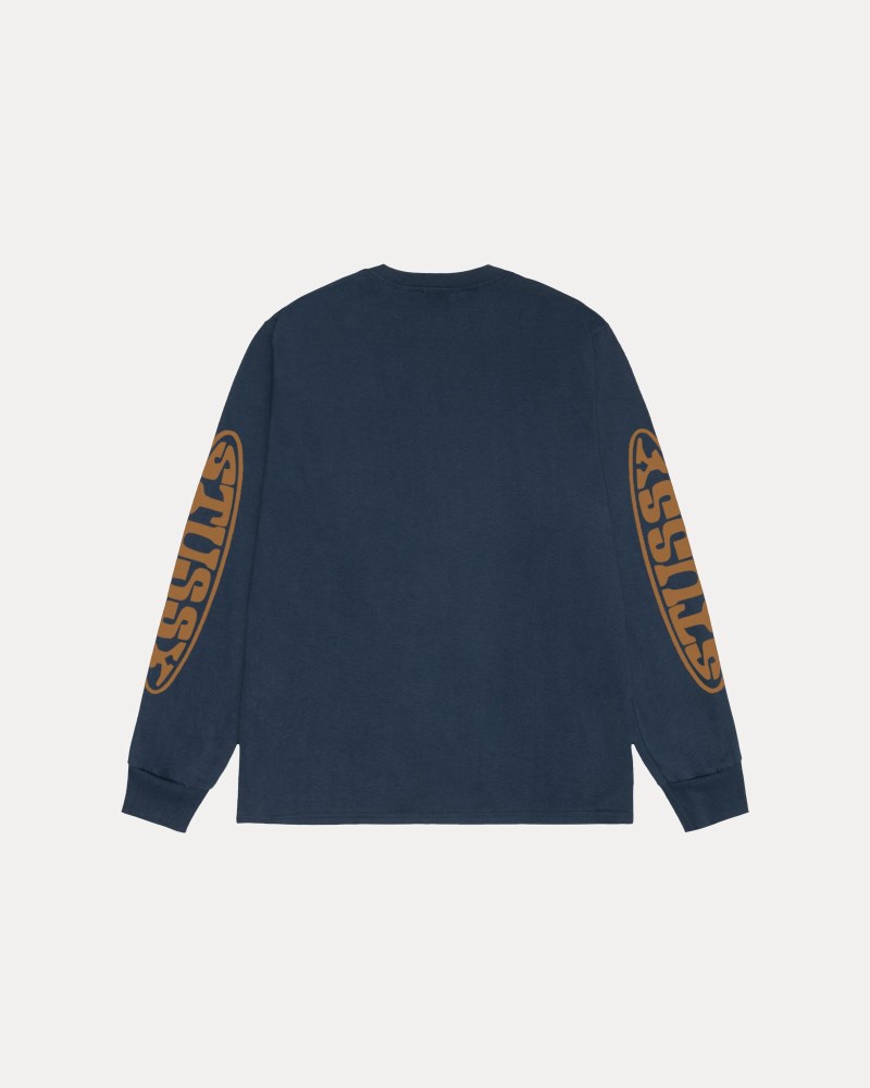 Stüssy Pill LS Tee Pánské AK51-9501C1 | Stussy Tričko Tmavě Blankyt