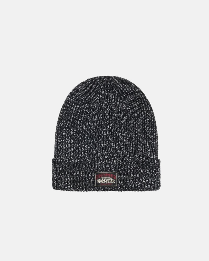 Stüssy Cuff Beanie Reflective Yarn Pánské JF37-2637D9 | Stussy Čepice Černé