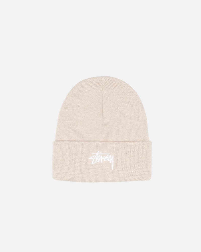 Stüssy Cuff Beanie Stock Pánské DT97-1847P4 | Stussy Čepice Béžový