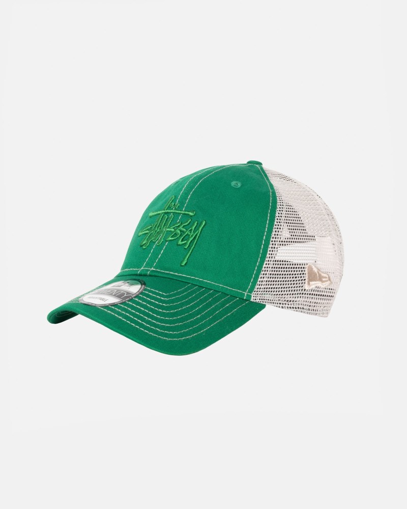 Stüssy New Era 9TWENTY Basic Trucker Pánské MA99-5809W4 | Stussy Čepice Zelene
